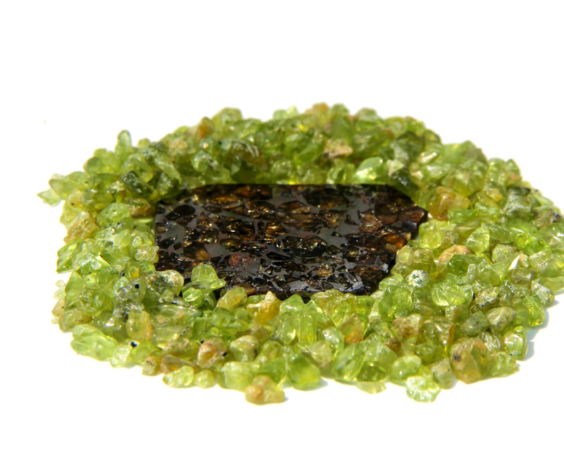 Seycham Meteorite and Earth Peridot. A match made in Heaven.